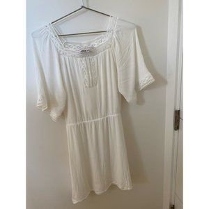 Charles Henry white rayon linen dress